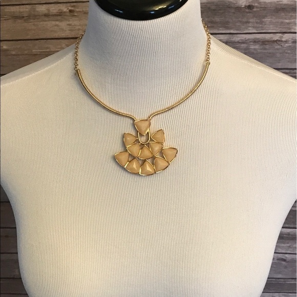 Cream geometric bib-style statement necklace - Picture 1 of 1